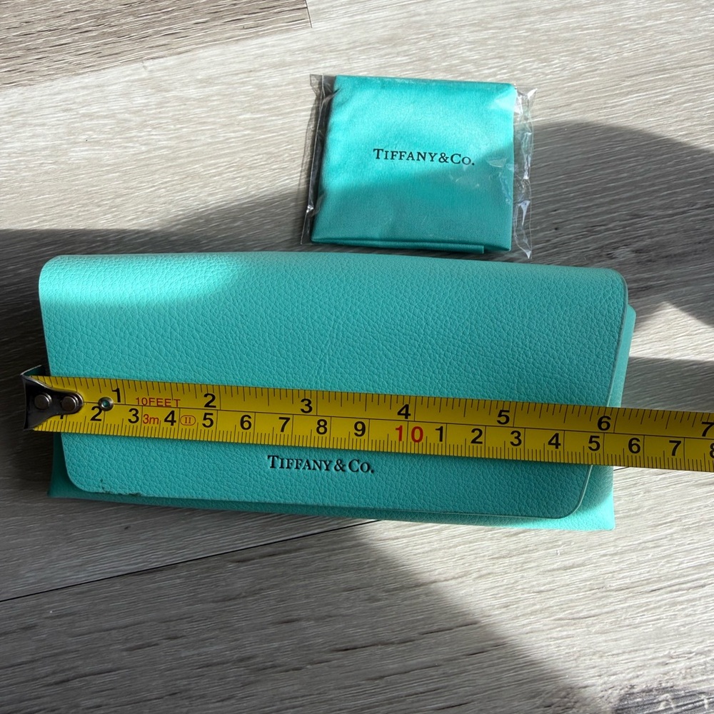 Tiffany & Co. Glasses Case and Wipe Cloth, Aqua Blue - Picture 12 of 17